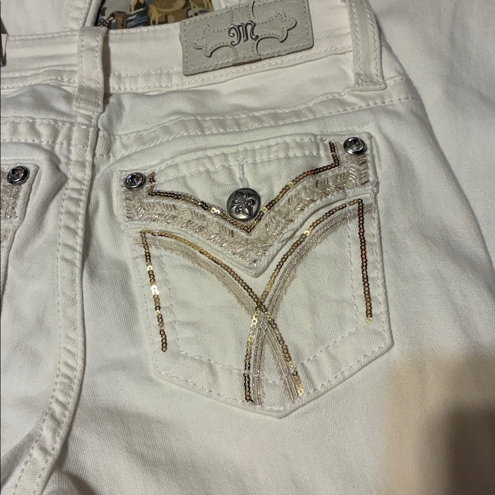 Miss Me white dazzle jeans in 27/34 - Picture 2 of 6